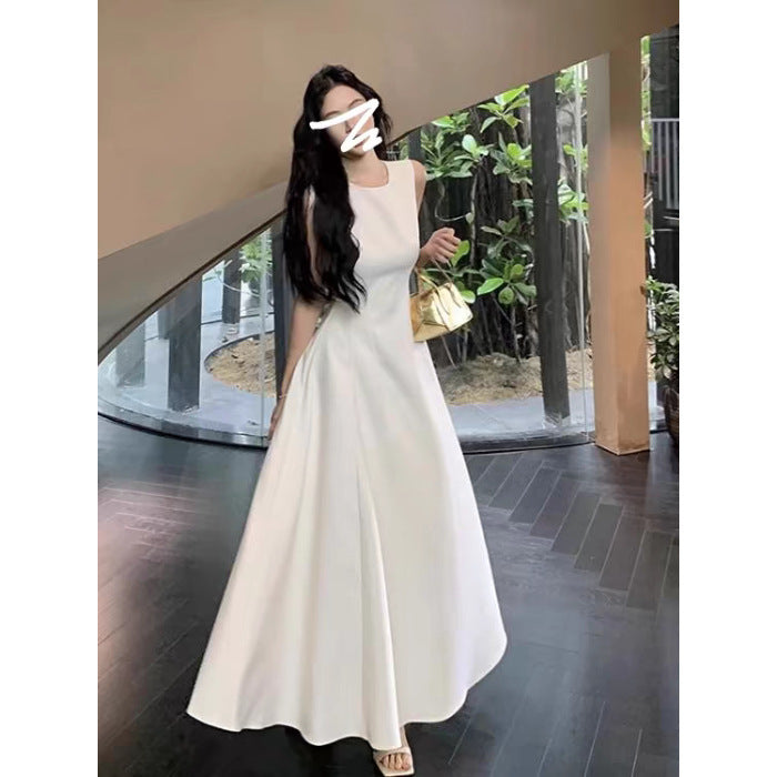 French Style Elegant Sleeveless Vest Waist Slimming Dress