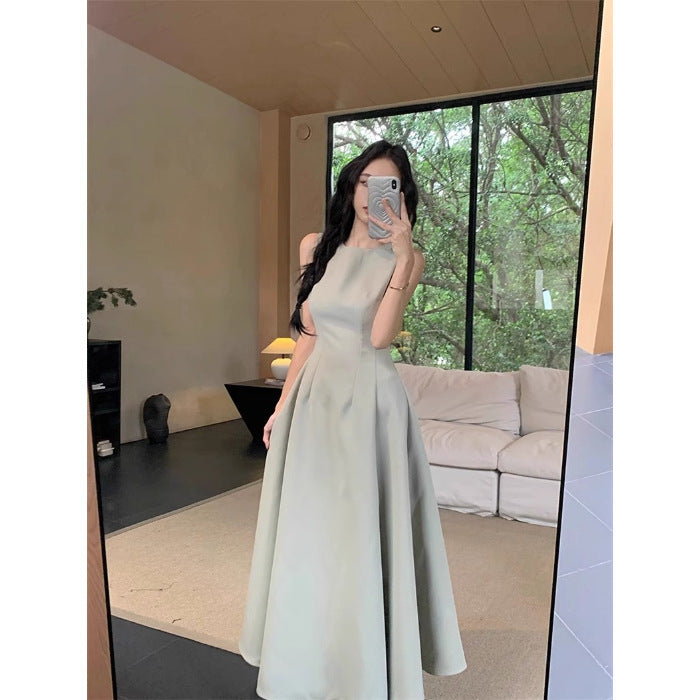 French Style Elegant Sleeveless Vest Waist Slimming Dress