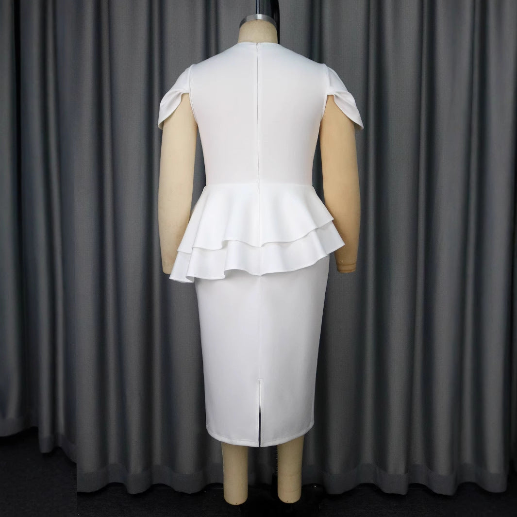Women's Fashion Round Neck Three-dimensional Flower Dress