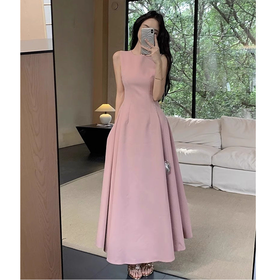 French Style Elegant Sleeveless Vest Waist Slimming Dress