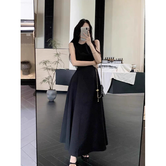 French Style Elegant Sleeveless Vest Waist Slimming Dress