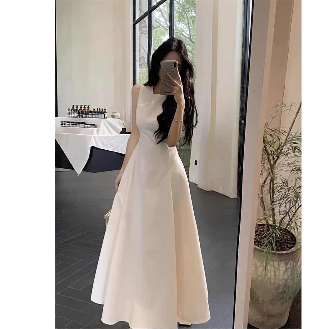 French Style Elegant Sleeveless Vest Waist Slimming Dress