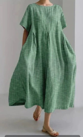 Women's Round Neck Fashion Short Sleeve Printed Dress