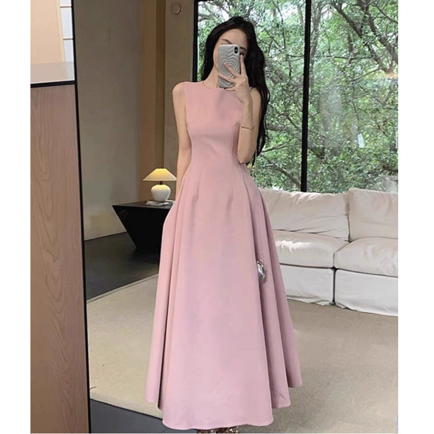 French Style Elegant Sleeveless Vest Waist Slimming Dress
