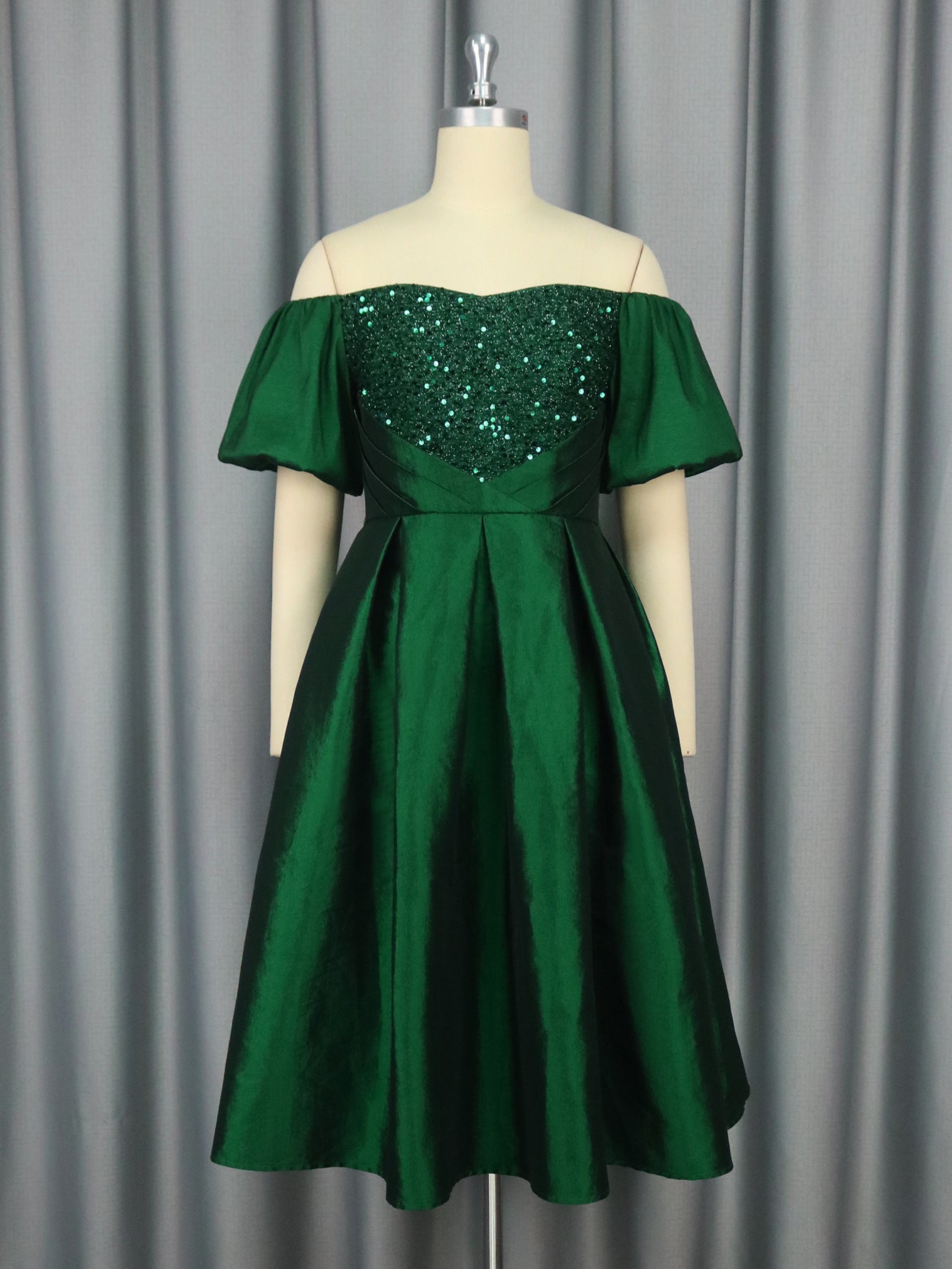 Retro Women's Clothing Sexy Off-the-shoulder Dress