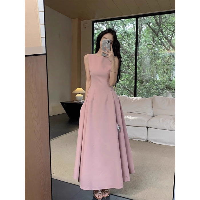 French Style Elegant Sleeveless Vest Waist Slimming Dress