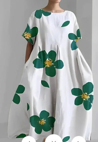 Women's Round Neck Fashion Short Sleeve Printed Dress